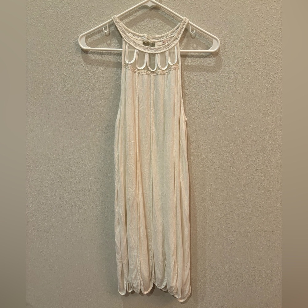 Ella Moss Cream Textured Halter Dress